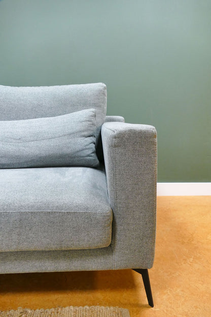 Refurbished 3 Zits Lounge Bank Zitmaxx Blauw Grijs