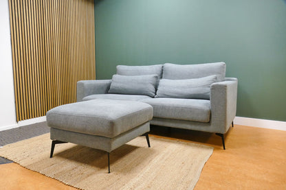 Refurbished 3 Zits Lounge Bank Zitmaxx Blauw Grijs