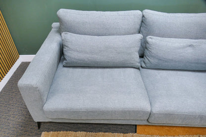 Refurbished 3 Zits Lounge Bank Zitmaxx Blauw Grijs