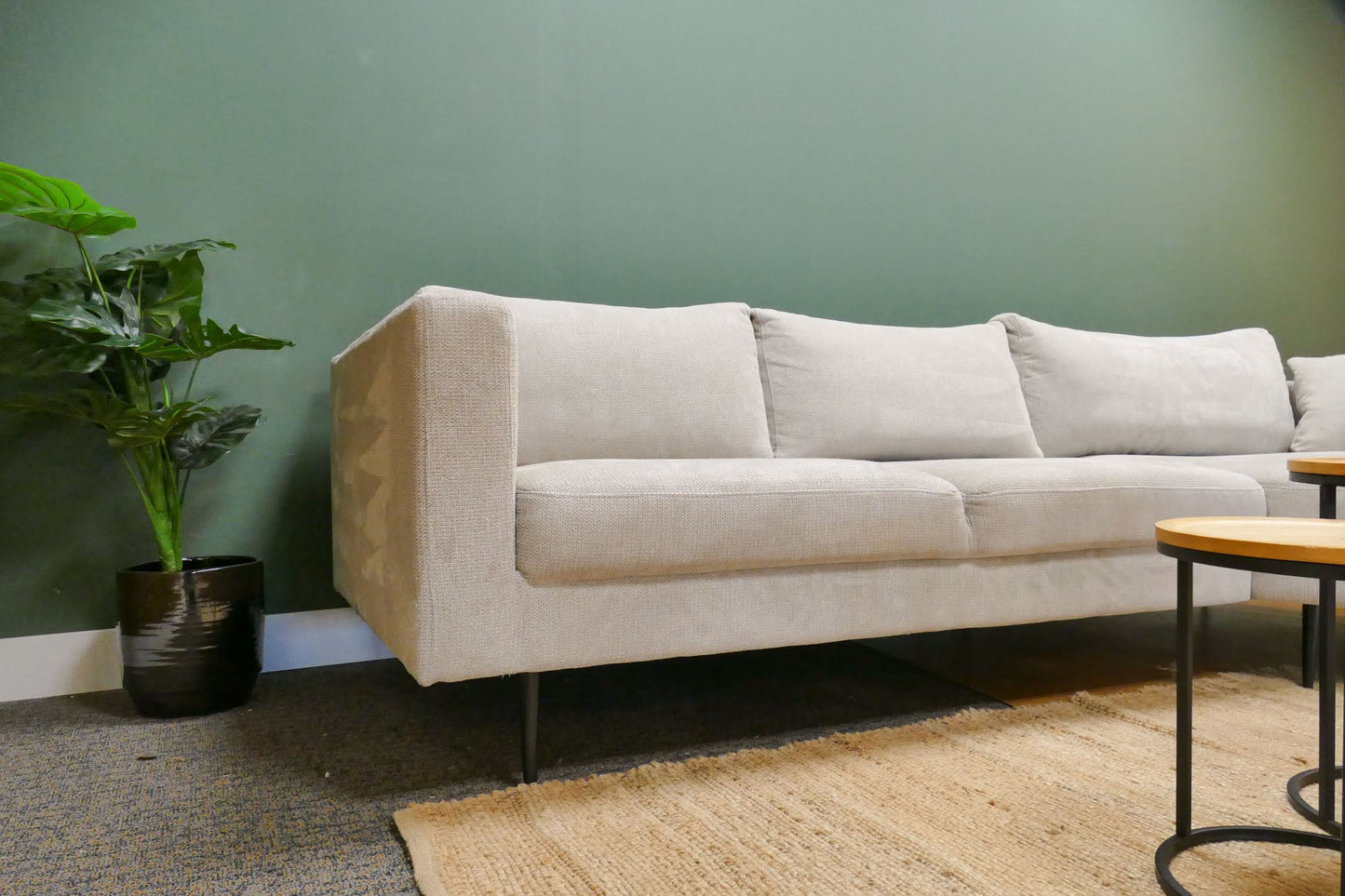 Refurbished Organische Chaise Longue Beige