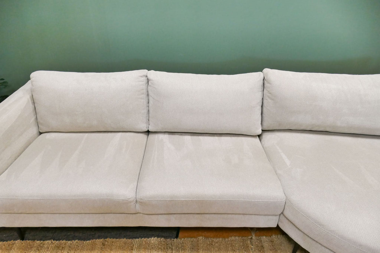 Refurbished Organische Chaise Longue Beige