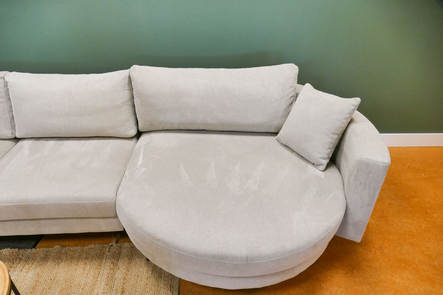 Refurbished Organische Chaise Longue Beige