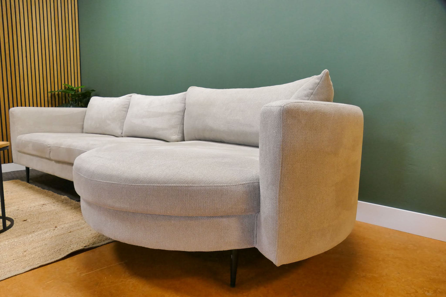 Refurbished Organische Chaise Longue Beige