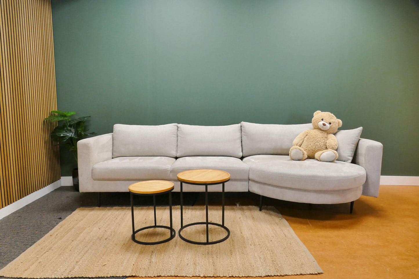 Refurbished Organische Chaise Longue Beige