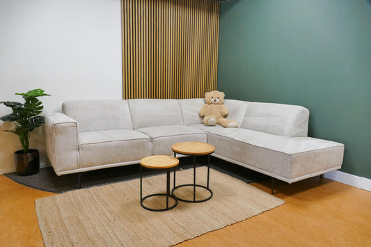 Refurbished Loods 5 Hoekbank Beige Creme