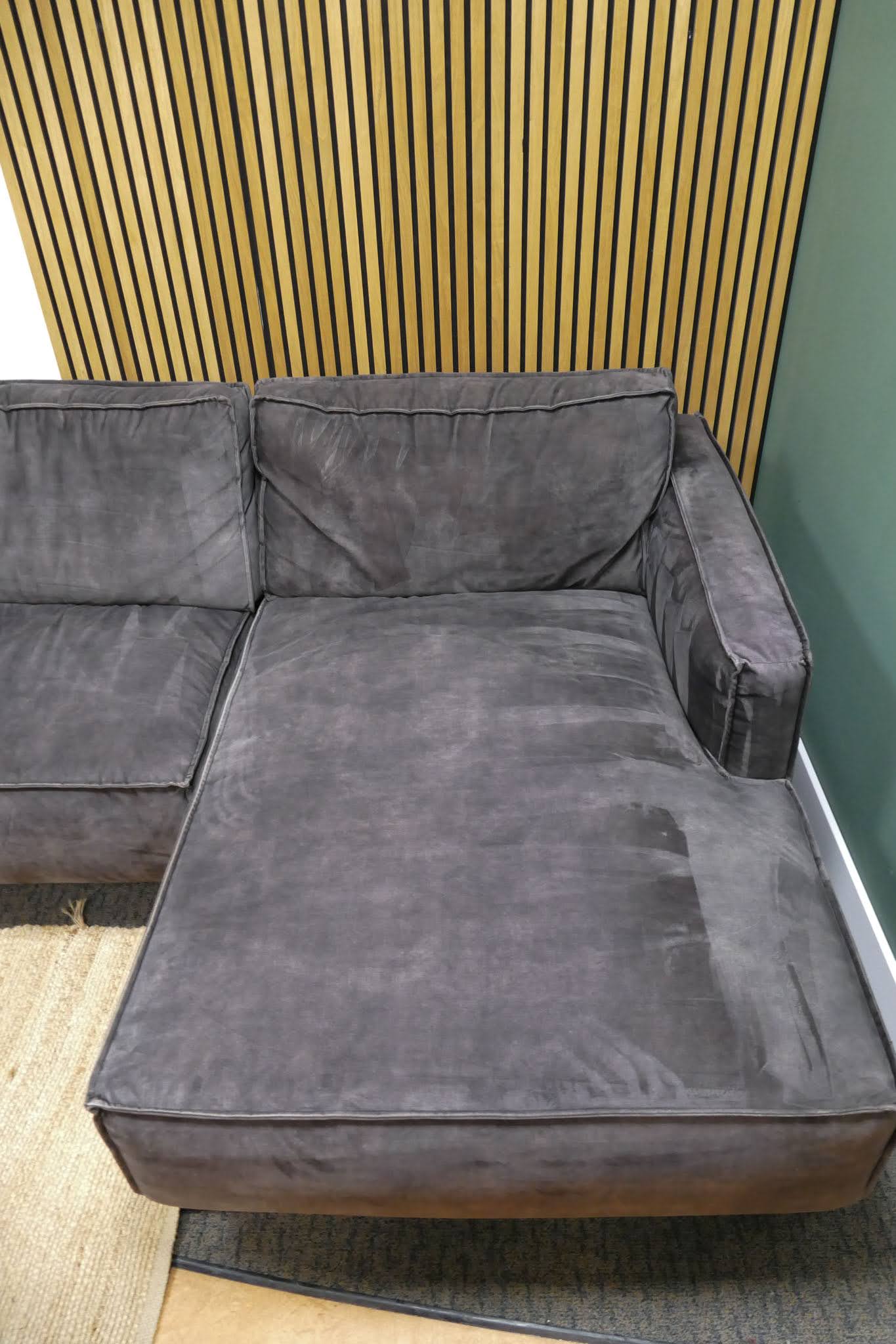 Refurbished Chaise Longue Velvet Antraciet