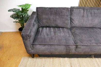 Refurbished Chaise Longue Velvet Antraciet