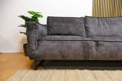 Refurbished Chaise Longue Velvet Antraciet