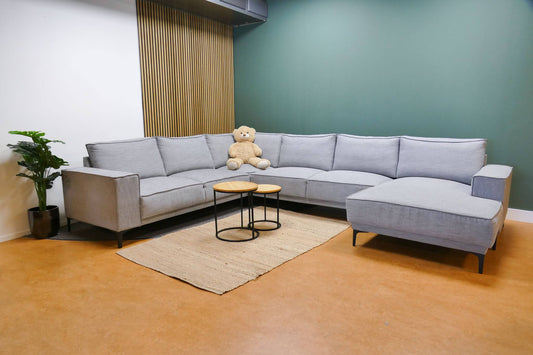 Refurbished Grote U-Bank Calira Lichtgrijs