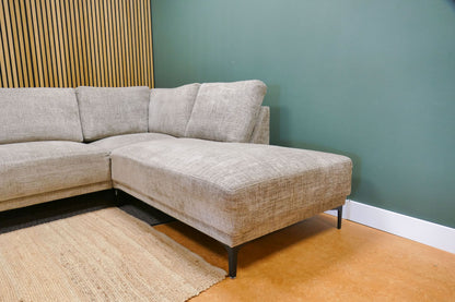 Refurbished Pronto Hoekbank Beige Gemeleerd