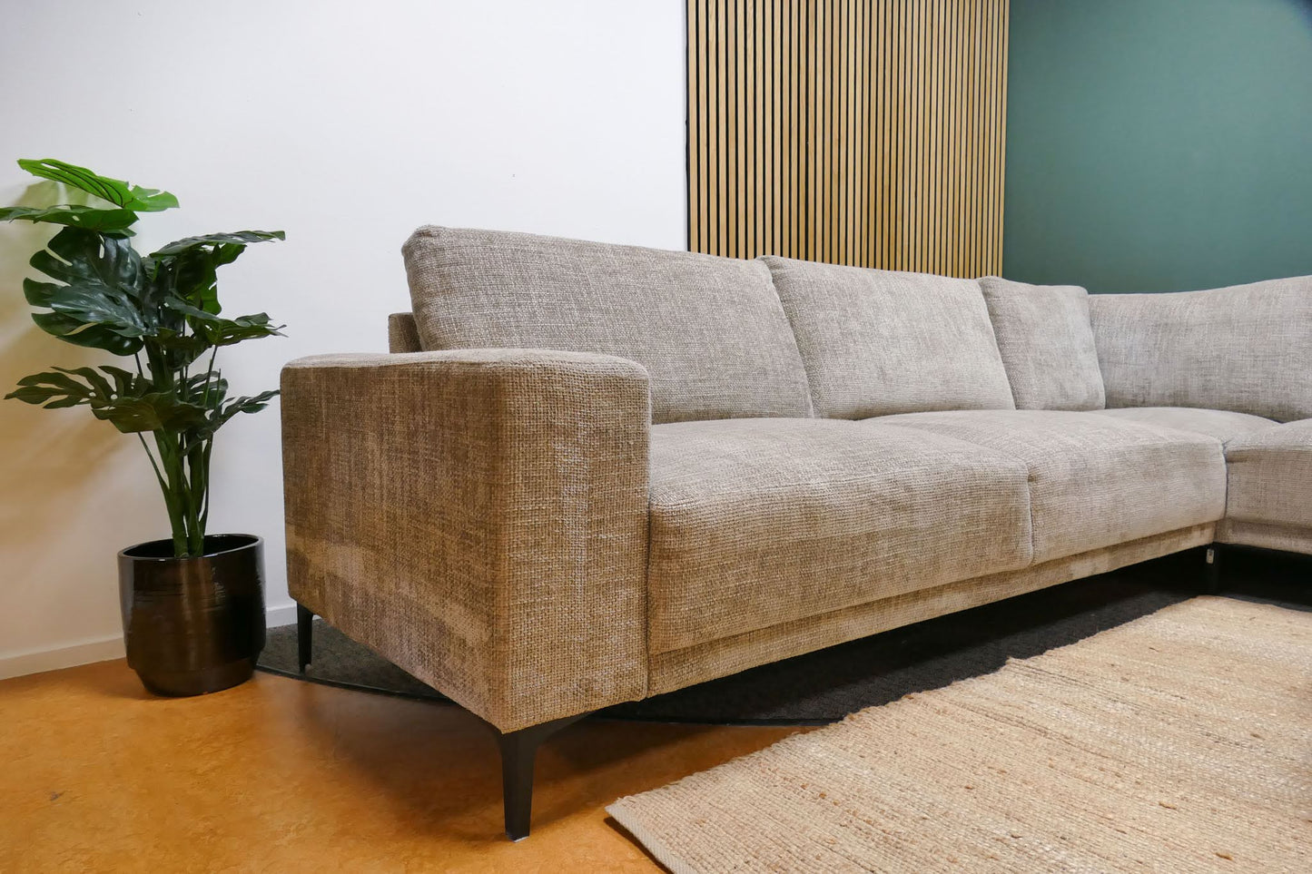 Refurbished Pronto Hoekbank Beige Gemeleerd