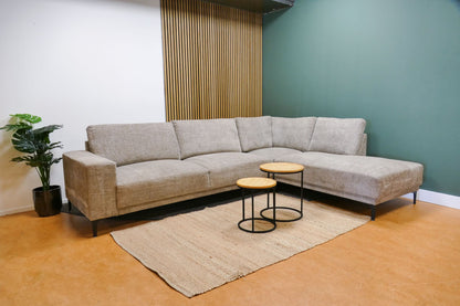 Refurbished Pronto Hoekbank Beige Gemeleerd