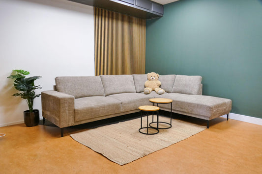 Refurbished Pronto Hoekbank Beige Gemeleerd