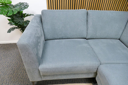 Refurbished Kleine Pronto Hoekbank Licht Grijs Blauw