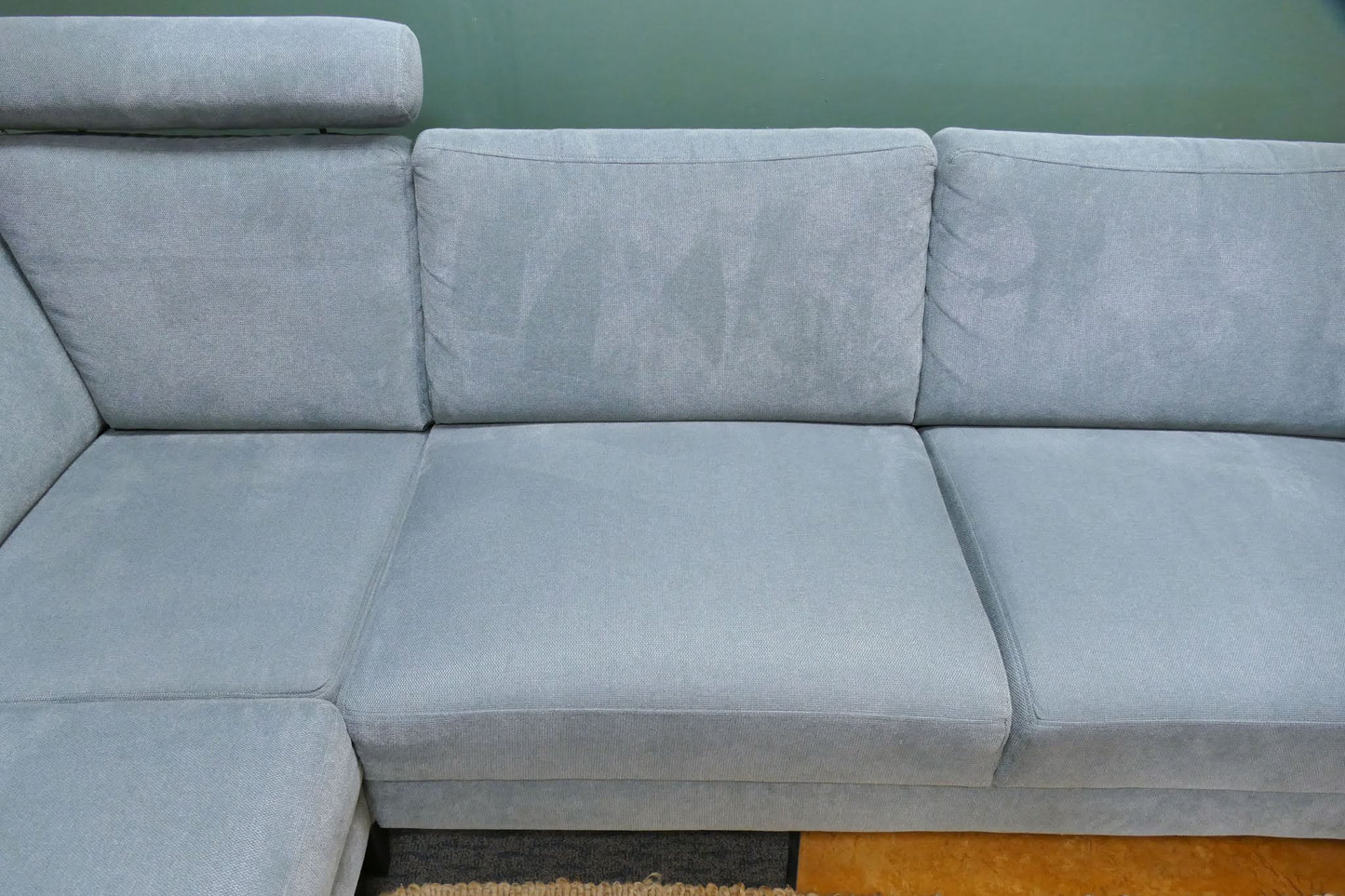 Refurbished Kleine Pronto Hoekbank Licht Grijs Blauw