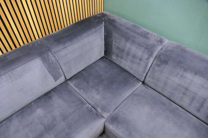 Refurbished Moderne Hoekbank Velvet Antraciet