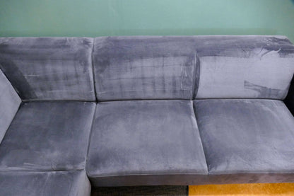 Refurbished Moderne Hoekbank Velvet Antraciet