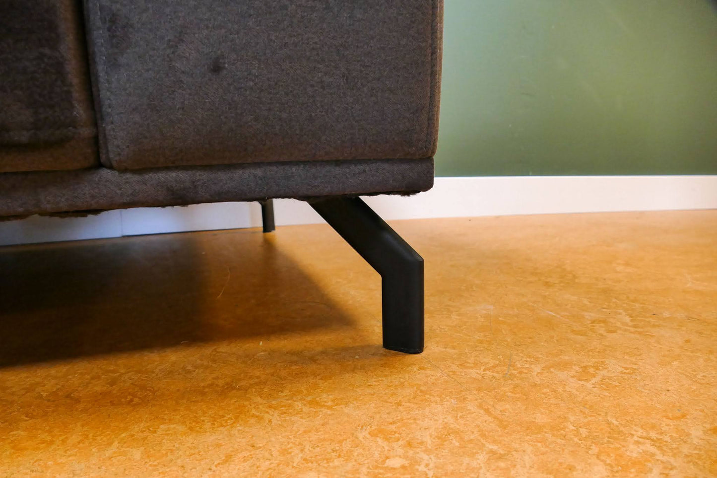 Refurbished Moderne Hoekbank Velvet Antraciet