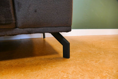 Refurbished Moderne Hoekbank Velvet Antraciet