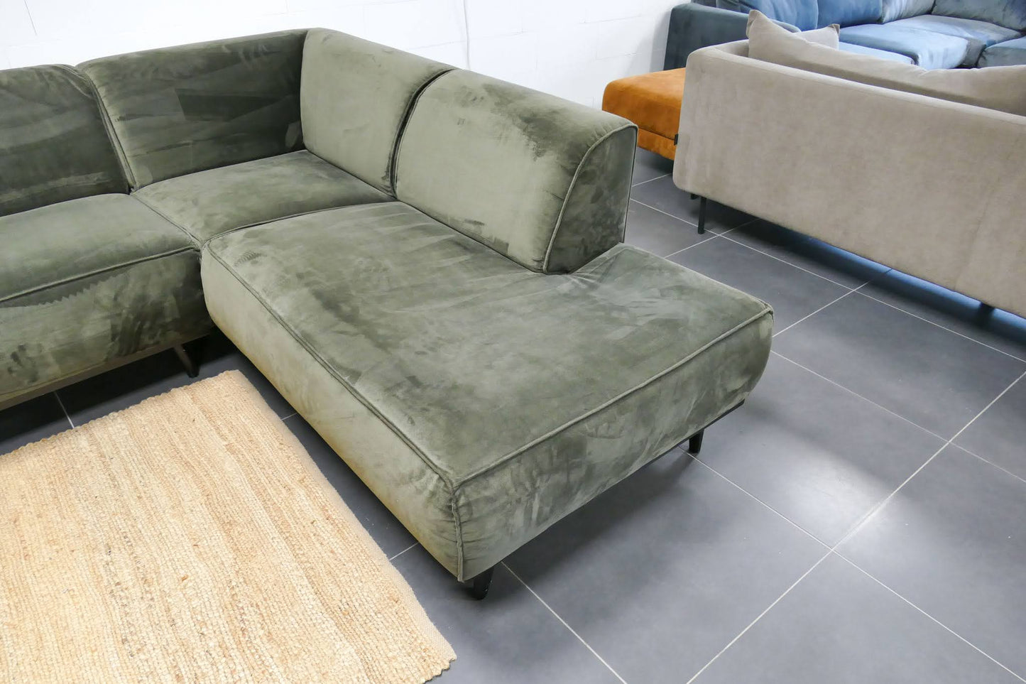 Refurbished Hoekbank BePureHome Velvet Groen