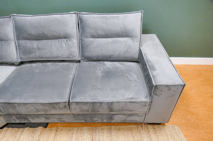 Refurbished Hoekbank Verona Modulair Velvet Grijs