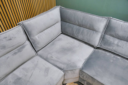 Refurbished Hoekbank Verona Modulair Velvet Grijs