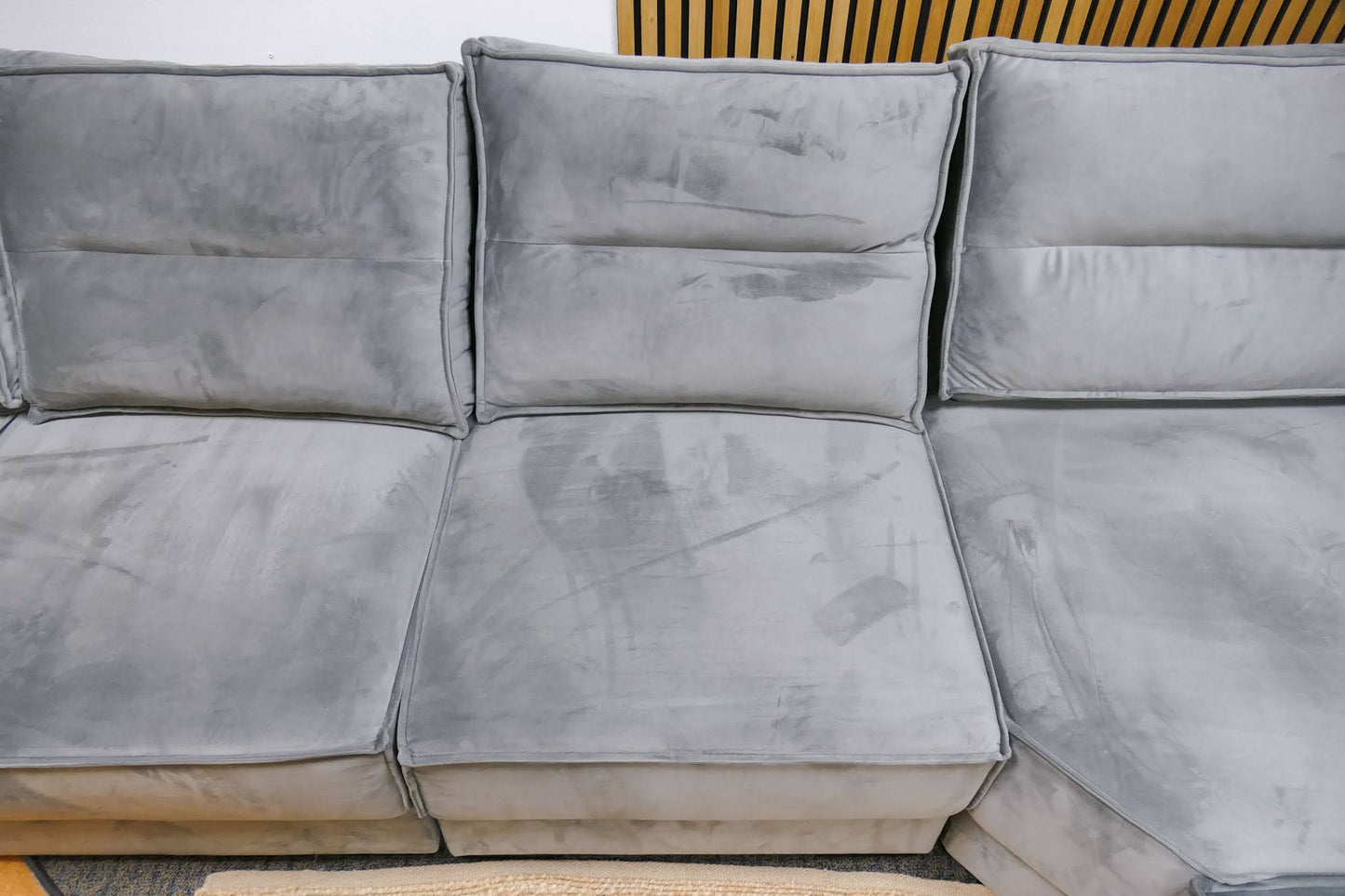 Refurbished Hoekbank Verona Modulair Velvet Grijs
