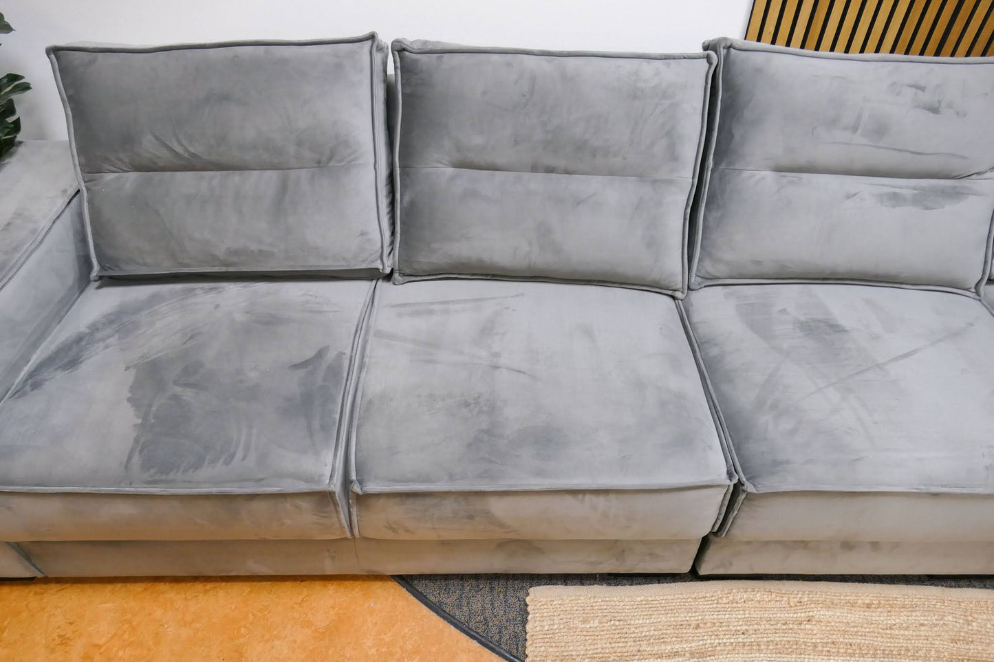 Refurbished Hoekbank Verona Modulair Velvet Grijs