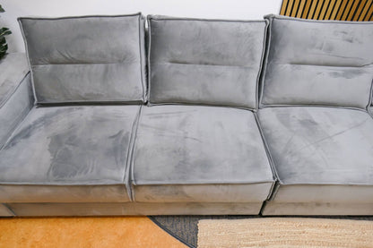 Refurbished Hoekbank Verona Modulair Velvet Grijs