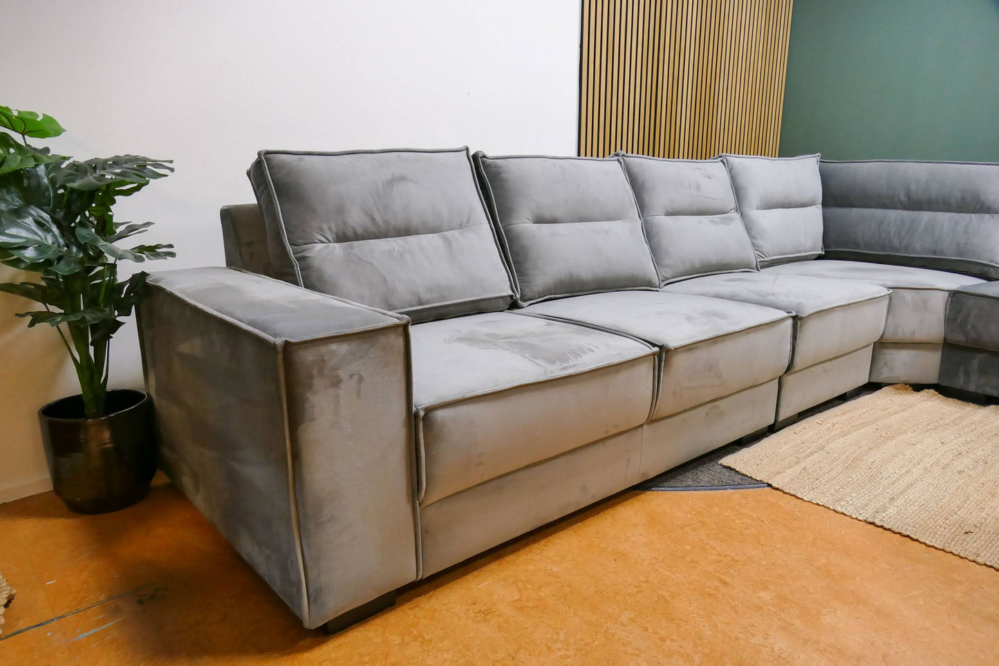 Refurbished Hoekbank Verona Modulair Velvet Grijs