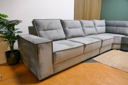 Refurbished Hoekbank Verona Modulair Velvet Grijs
