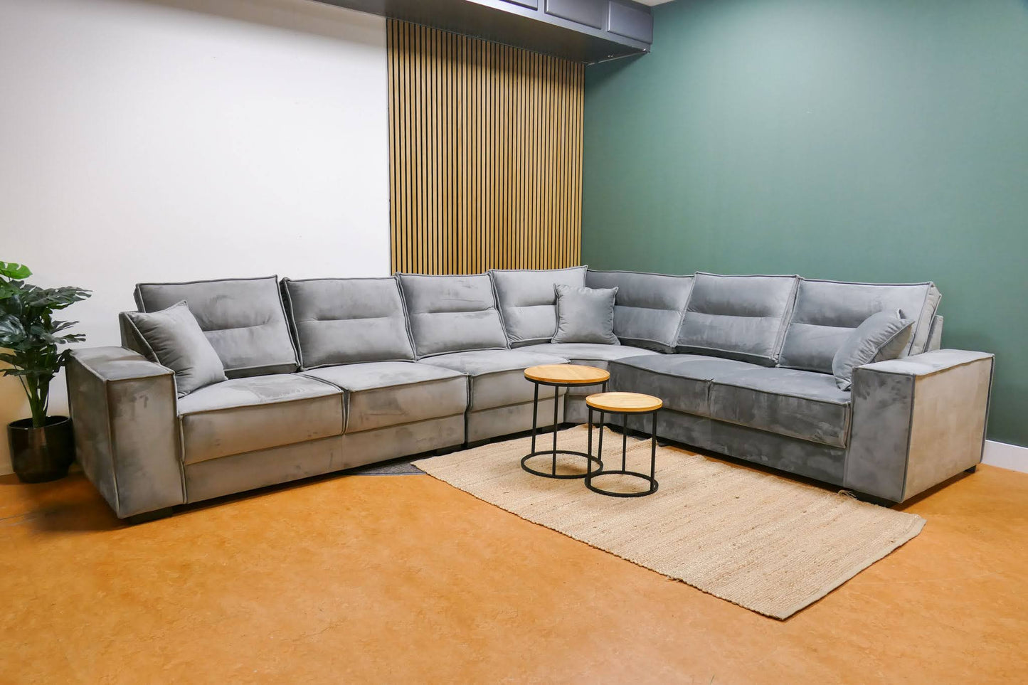 Refurbished Hoekbank Verona Modulair Velvet Grijs