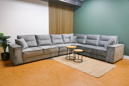 Refurbished Hoekbank Verona Modulair Velvet Grijs