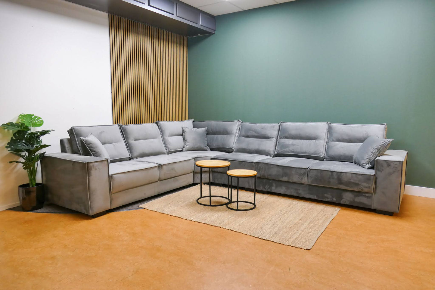 Refurbished Hoekbank Verona Modulair Velvet Grijs