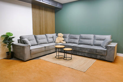Refurbished Hoekbank Verona Modulair Velvet Grijs