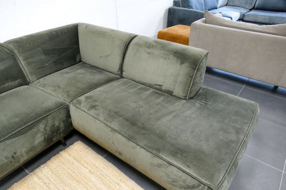 Refurbished Hoekbank BePureHome Velvet Groen
