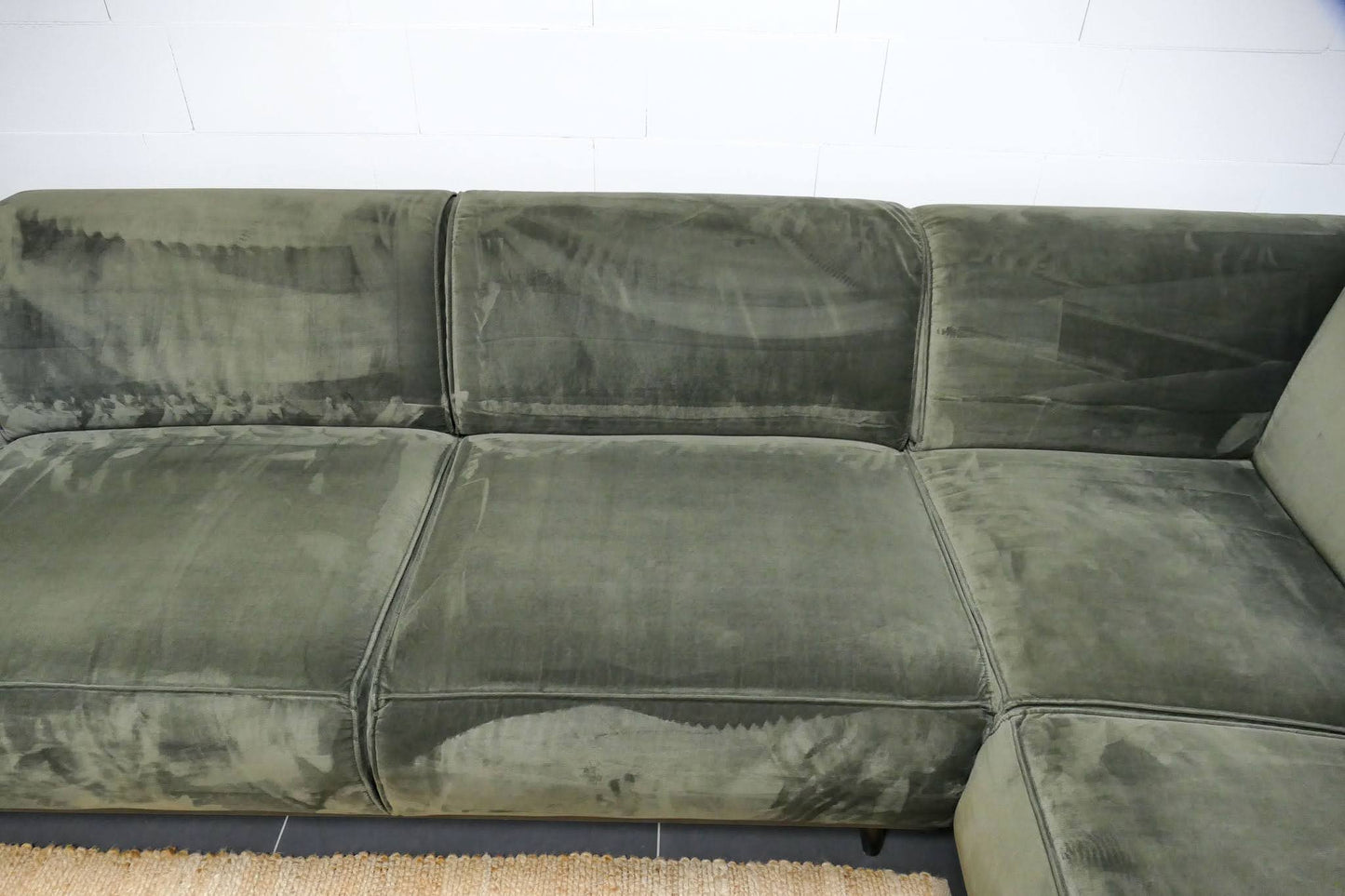 Refurbished Hoekbank BePureHome Velvet Groen