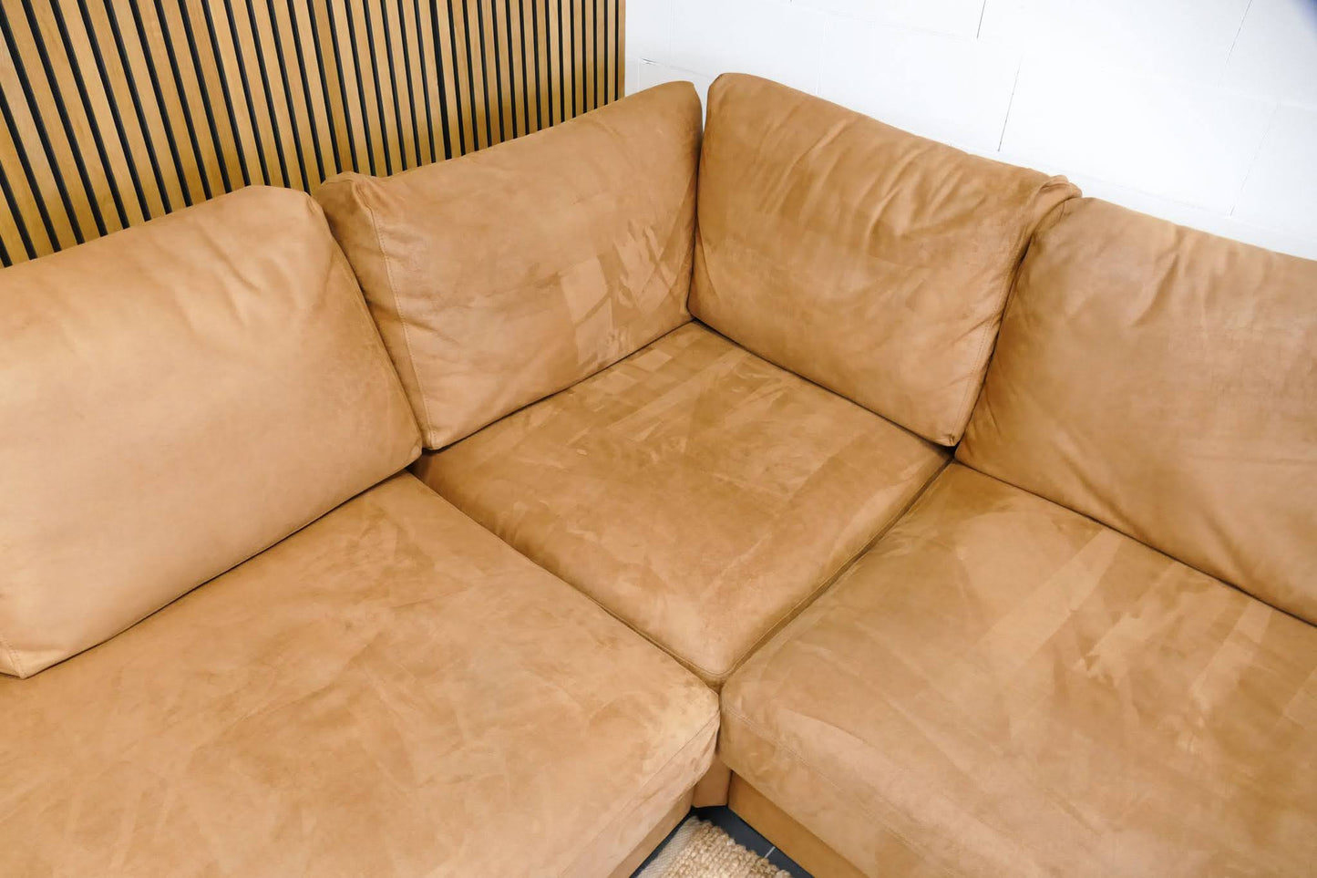 Refurbished Hoekbank Urban Sofa Microvezel Cognac Bruin