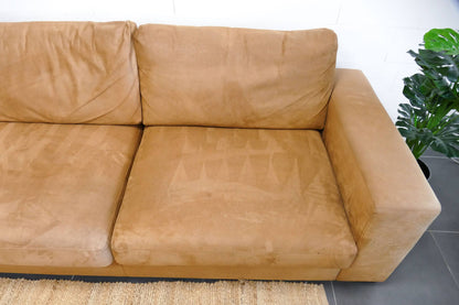 Refurbished Hoekbank Urban Sofa Microvezel Cognac Bruin