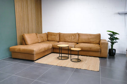 Refurbished Hoekbank Urban Sofa Microvezel Cognac Bruin