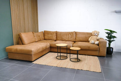 Refurbished Hoekbank Urban Sofa Microvezel Cognac Bruin