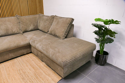 Refurbished U-bank Taupe Ribstof