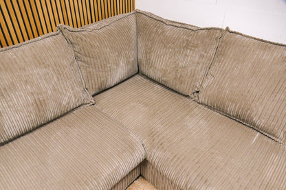 Refurbished U-bank Taupe Ribstof