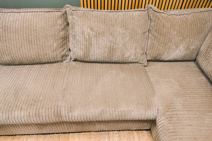 Refurbished U-bank Taupe Ribstof