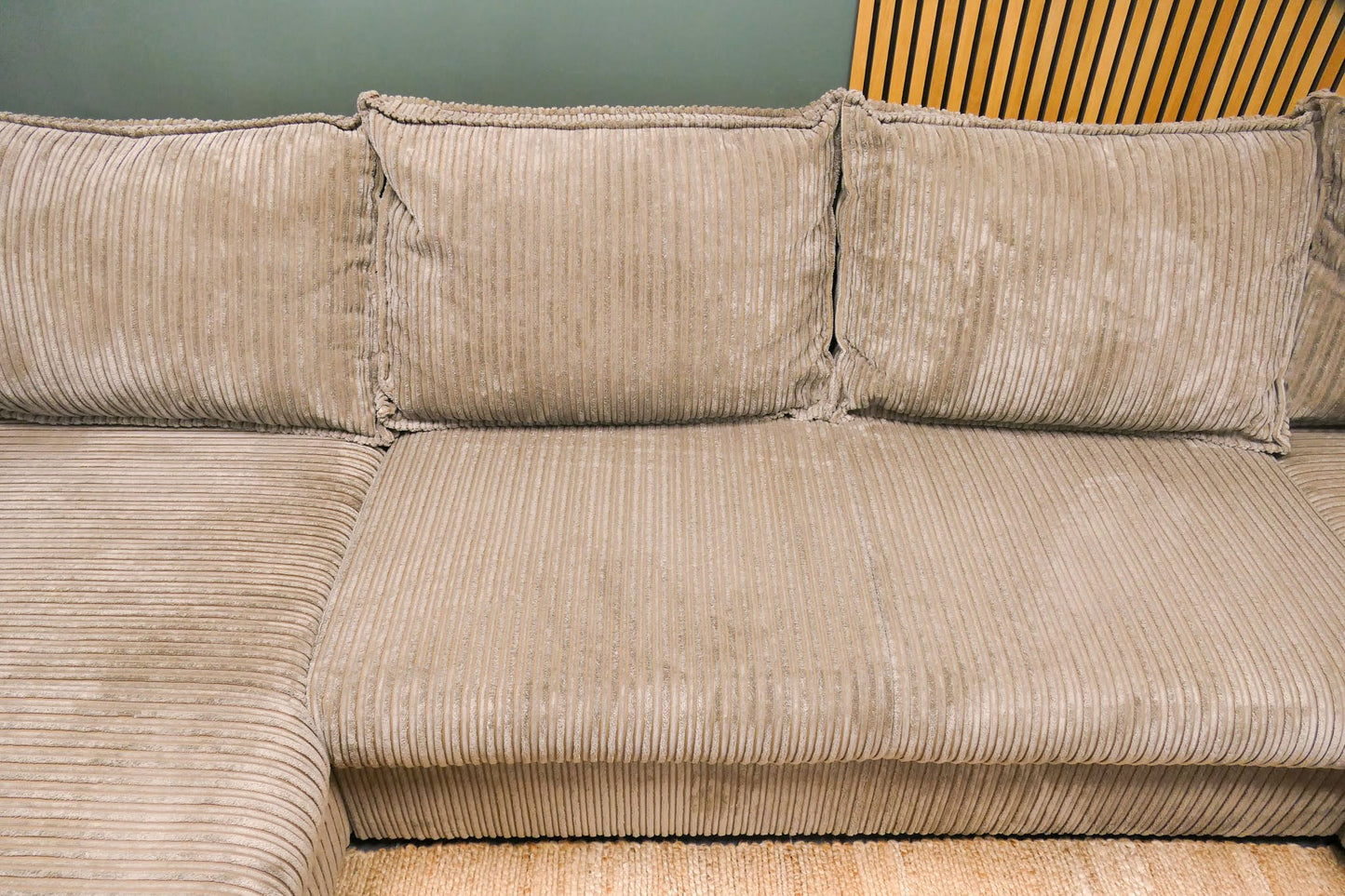 Refurbished U-bank Taupe Ribstof