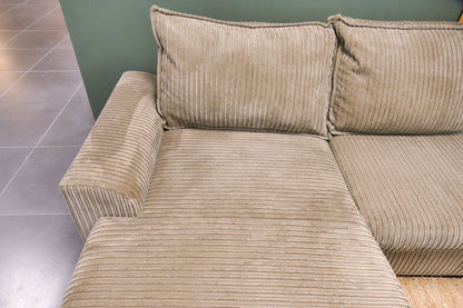 Refurbished U-bank Taupe Ribstof