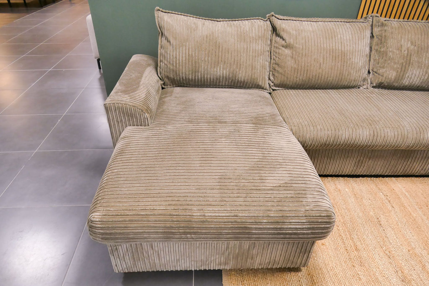 Refurbished U-bank Taupe Ribstof