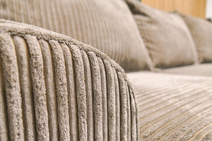 Refurbished U-bank Taupe Ribstof