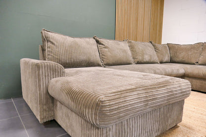 Refurbished U-bank Taupe Ribstof