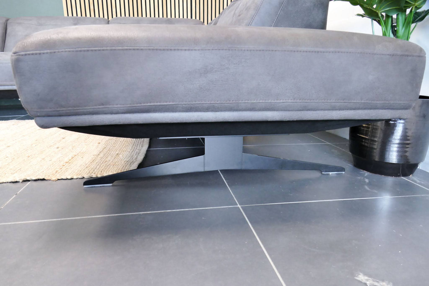 Refurbished Hoekbank Bayfield antraciet verstelbare hoofdsteunen